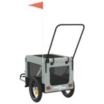 vidaXL Cyklovozík pre zvieratá, sivo čierny, oxfordská látka, železo – Obrázok 9