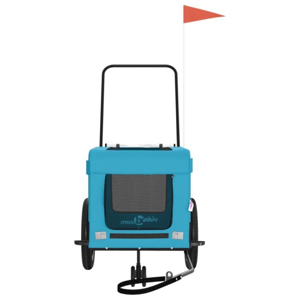 vidaXL Cyklovozík pre zvieratá, modro čierny, oxfordská látka, železo – Obrázok 5