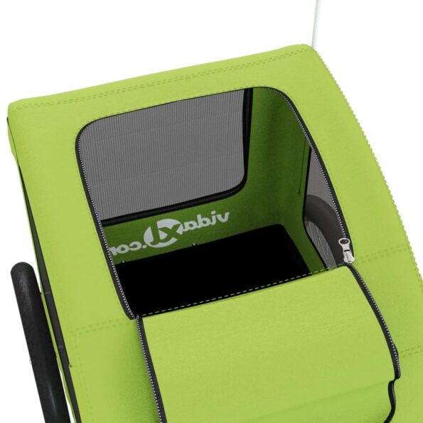 vidaXL Cyklovozík pre zvieratá, zelený, oxfordská látka, železo – Obrázok 10