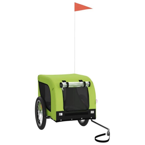 vidaXL Cyklovozík pre zvieratá, zeleno čierny, oxfordská látka, železo – Obrázok 2
