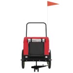 vidaXL Cyklovozík pre zvieratá, červeno čierny, oxfordská látka železo – Obrázok 3