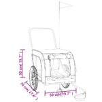 vidaXL Cyklovozík pre zvieratá, červeno čierny, oxfordská látka železo – Obrázok 11