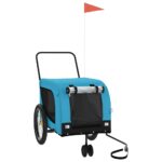 vidaXL Cyklovozík pre zvieratá, modro čierny, oxfordská látka, železo – Obrázok 2