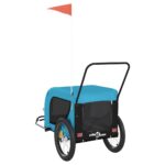 vidaXL Cyklovozík pre zvieratá, modro čierny, oxfordská látka, železo – Obrázok 7