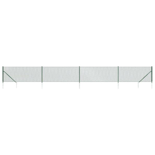 vidaXL Drôtený plot s kotviacimi hrotmi, zelený 1x10 m – Obrázok 2