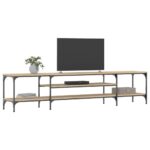 vidaXL TV skrinka dub sonoma 201x35x45 cm kompozitné drevo a železo – Obrázok 3