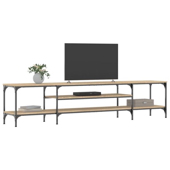 VXL8720845774318_g_en_hd_1.jpg vidaXL TV skrinka dub sonoma 201x35x45 cm kompozitné drevo a železo – Obrázok 3