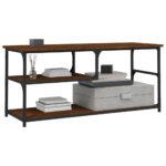 vidaXL TV skrinka hnedý dub 103x38x46,5 cm kompozitné drevo a oceľ – Obrázok 4