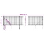 vidaXL Drôtený plot s kotviacimi hrotmi antracitový 1,1x10 m – Obrázok 5