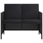 vidaXL 6-dielna záhradná jedálenská súprava a vankúše polyratan čierna – Obrázok 4
