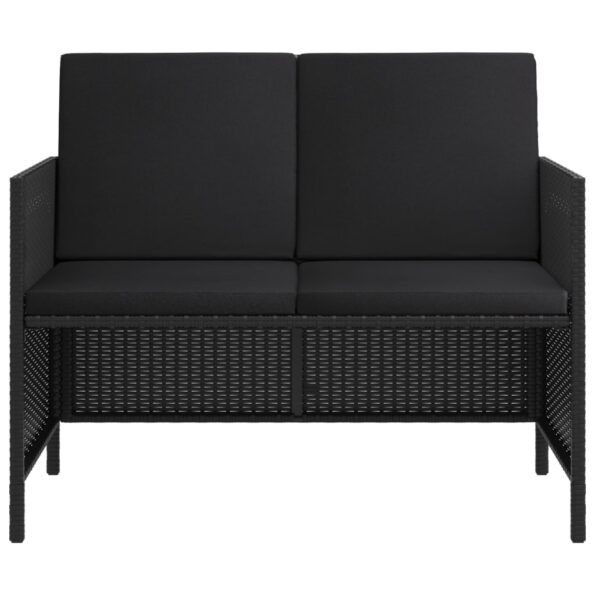 vidaXL 6-dielna záhradná jedálenská súprava a vankúše polyratan čierna – Obrázok 4