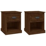 vidaXL Nočné stolíky 2 ks hnedý dub 39x39x47,5 cm kompozitné drevo – Obrázok 2