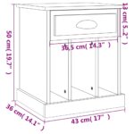 vidaXL Nočný stolík sivý sonoma 43x36x50 cm – Obrázok 10