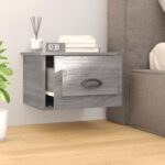 vidaXL Nástenné nočné stolíky 2 ks sivé dub sonoma 41,5x36x28cm – Obrázok 3