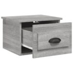 vidaXL Nástenné nočné stolíky 2 ks sivé dub sonoma 41,5x36x28cm – Obrázok 6