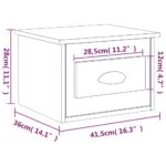 vidaXL Nástenné nočné stolíky 2 ks sivé dub sonoma 41,5x36x28cm – Obrázok 11
