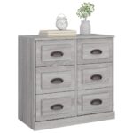 vidaXL Komoda sivá sonoma 70x35,5x67,5 cm spracované drevo – Obrázok 4