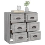 vidaXL Komoda sivá sonoma 70x35,5x67,5 cm spracované drevo – Obrázok 5