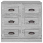 vidaXL Komoda sivá sonoma 70x35,5x67,5 cm spracované drevo – Obrázok 6