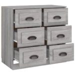 vidaXL Komoda sivá sonoma 70x35,5x67,5 cm spracované drevo – Obrázok 8