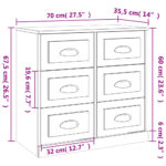 vidaXL Komoda sivá sonoma 70x35,5x67,5 cm spracované drevo – Obrázok 10