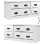 vidaXL TV skrinka lesklá biela 100x35,5x45 cm kompozitné drevo – Obrázok 8