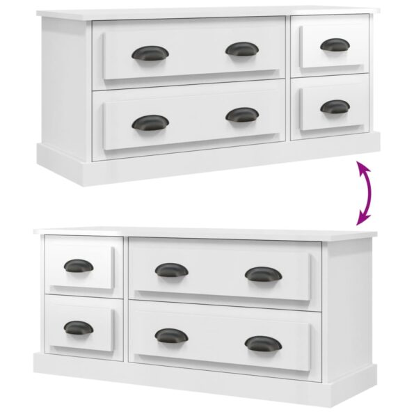 vidaXL TV skrinka lesklá biela 100x35,5x45 cm kompozitné drevo – Obrázok 8