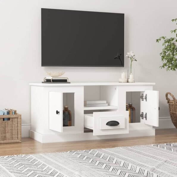 vidaXL TV skrinka biela 100x35,5x45 cm kompozitné drevo – Obrázok 3