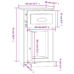 vidaXL Bočná skrinka zásuvka betónovosivá 40x50x75 cm kompozitné drevo – Obrázok 11