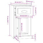vidaXL Bočná skrinka zásuvka sivá sonoma 40x50x75 cm kompozitné drevo – Obrázok 11