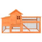 vidaXL Kurník hnedý 186,5x58,5x113 cm masívna borovica – Obrázok 3