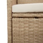 vidaXL 9-dielna záhr. jedálenská súprava s vankúšmi béžová polyratan – Obrázok 7