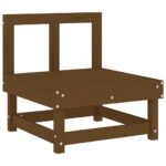 vidaXL Stredová pohovka s podložkami medovo-hnedá borovicový masív – Obrázok 6