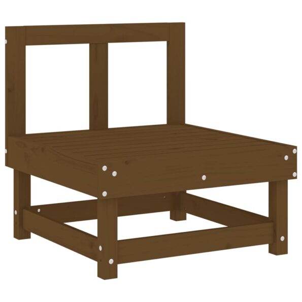 vidaXL Stredová pohovka s podložkami medovo-hnedá borovicový masív – Obrázok 6