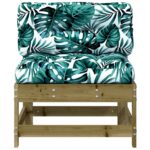 vidaXL Stredová pohovka s podložkami impregnovaná borovica – Obrázok 3