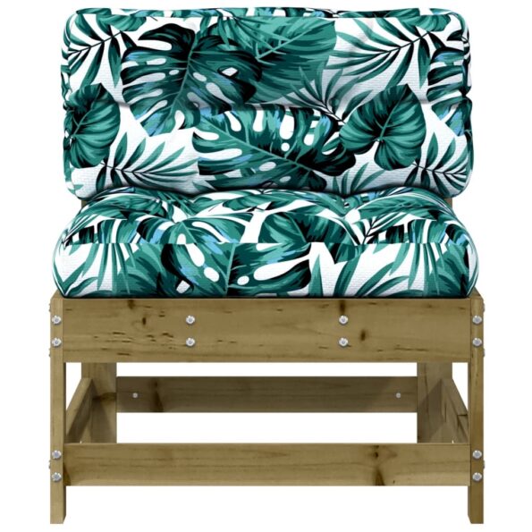 vidaXL Stredová pohovka s podložkami impregnovaná borovica – Obrázok 3