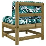 vidaXL Stredová pohovka s podložkami impregnovaná borovica – Obrázok 5