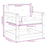 vidaXL Záhradné stoličky s vankúšmi 2 ks impregnovaná borovica – Obrázok 10