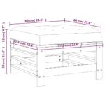 vidaXL Záhradná podnožka s podložkou borovicový masív – Obrázok 9