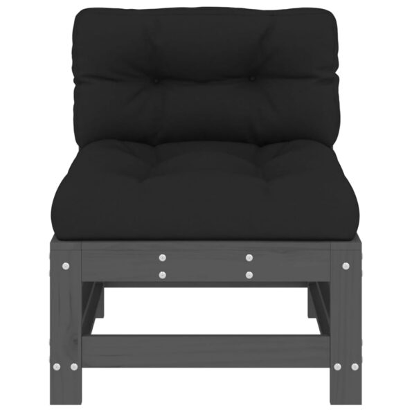 vidaXL Stredové pohovky s vankúšmi 2 ks sivé borovicový masív – Obrázok 5