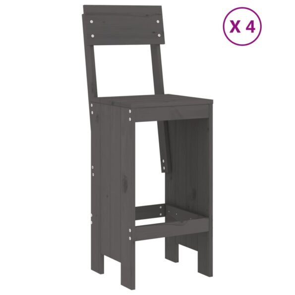 vidaXL 5-dielna záhradná barová súprava sivá borovicový masív – Obrázok 3