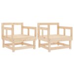 vidaXL Záhradné stoličky 2 ks borovicový masív – Obrázok 2