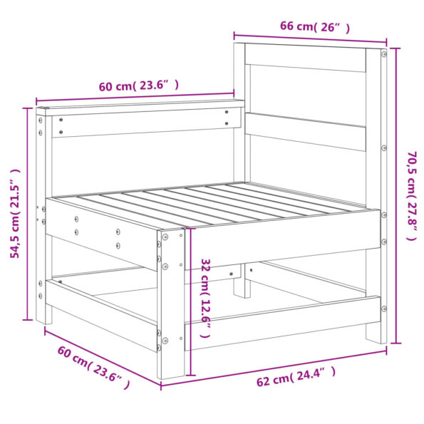 vidaXL Záhradná rohová pohovka biela masívna borovica – Obrázok 7