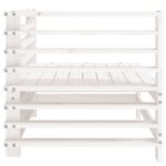 vidaXL Záhradná rohová pohovka biela masívna borovica – Obrázok 5