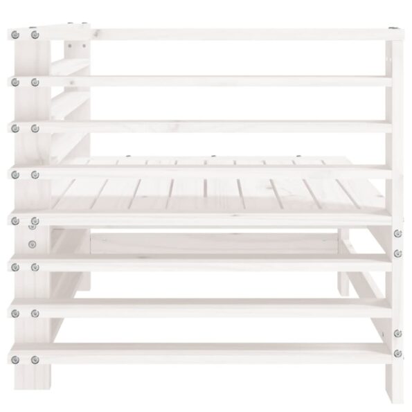 vidaXL Záhradná rohová pohovka biela masívna borovica – Obrázok 5