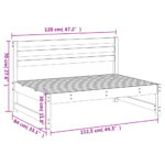 vidaXL Záhradná stredová pohovka 120x80 cm impregnovaná borovica – Obrázok 7