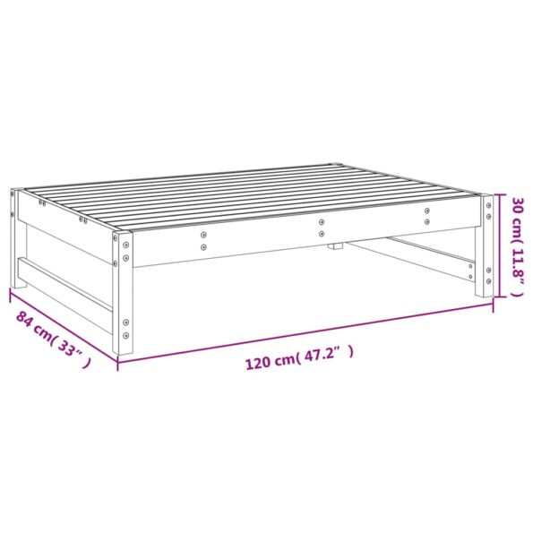 vidaXL Záhradná podnožka sivá 120x80 cm masívna borovica – Obrázok 8