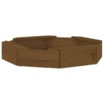 vidaXL Pieskovisko so sedadlami medovohnedé osemuholník masív.borovica – Obrázok 2