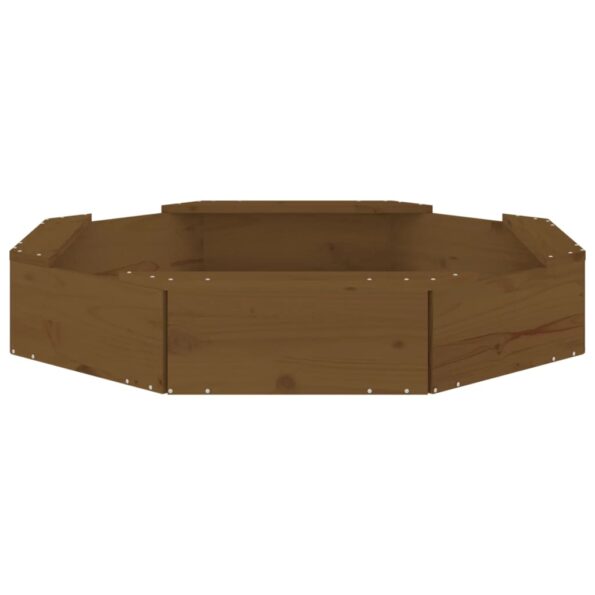 vidaXL Pieskovisko so sedadlami medovohnedé osemuholník masív.borovica – Obrázok 5