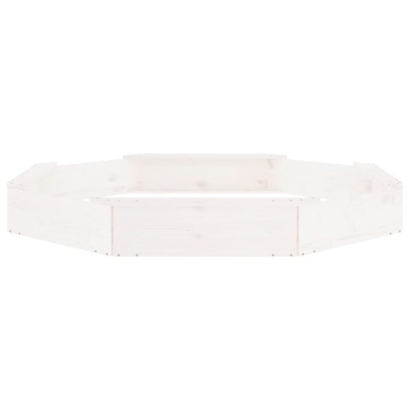 vidaXL Pieskovisko so sedadlami biele osemuholník masívna borovica – Obrázok 5